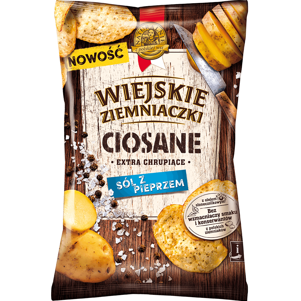 Wiejskie Ziemniaczki Ciosane o smaku Soli z pieprzem