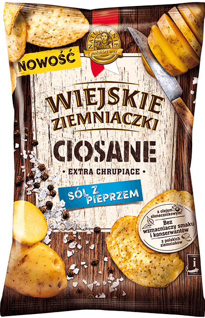 Wiejskie Ziemniaczki Ciosane o smaku Soli z pieprzem